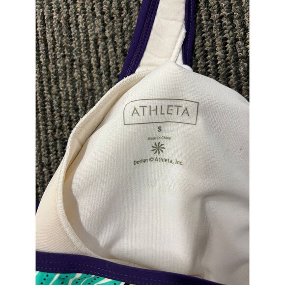 Athleta Colorful Floral Print Sports Bra with Double Straps Size S - Picture 2 of 3